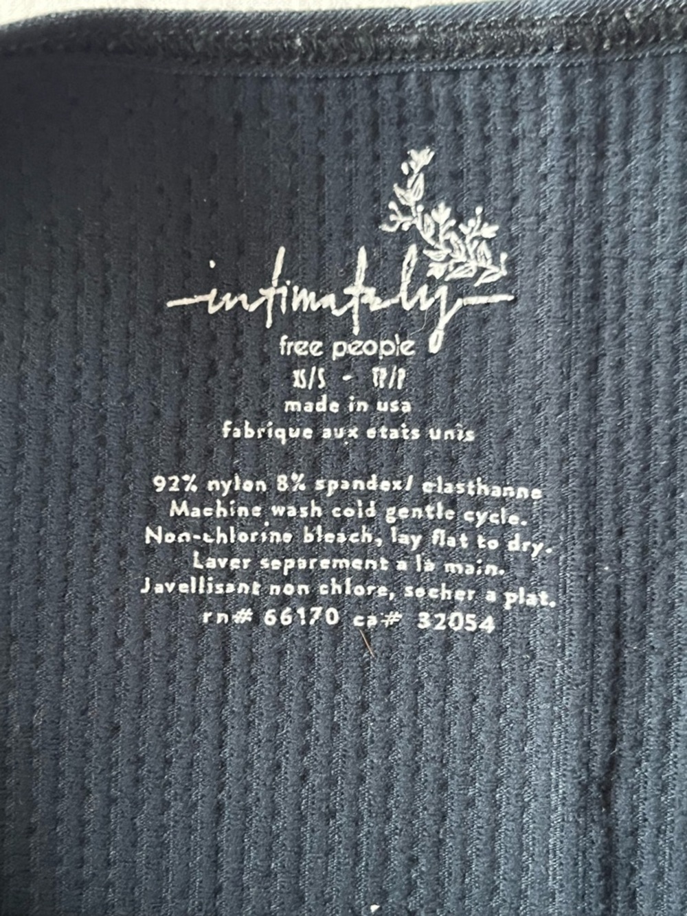 Free People, Intimately Ribbed Deep V-Camisole Tank - Blue, XS/S - Picture 3 of 3